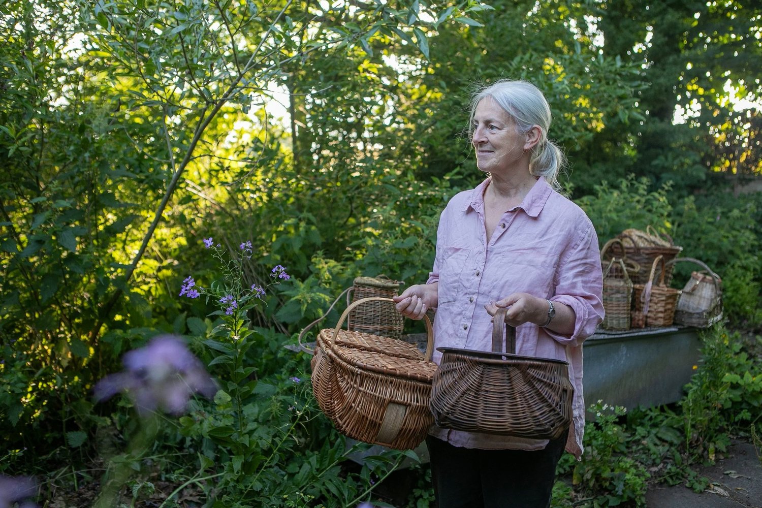 Julie the Basket Maker at Pip Cottage - by Lucy Lamb